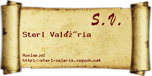 Sterl Valéria névjegykártya